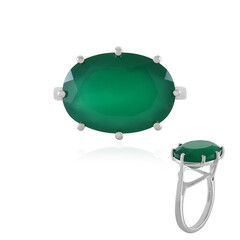 Grüner Onyx-Silberring
