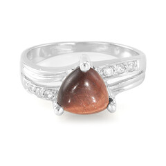 Rotes Tigerauge-Silberring
