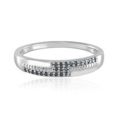 Blauer I2 Diamant-Silberring