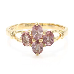 Nicht erhitzter Padparadscha-Saphir-Goldring (AMAYANI)