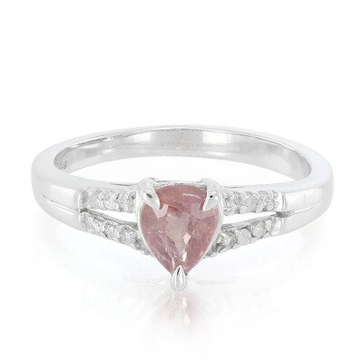 Nicht erhitzter Padparadscha-Saphir-Goldring