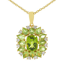 Peridot-Silberhalskette