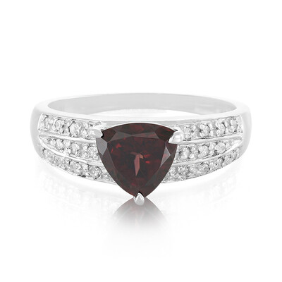 Roter Zirkon-Silberring