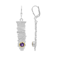 Sambia-Amethyst-Silberohrringe