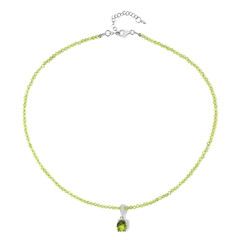Peridot-Silberhalskette
