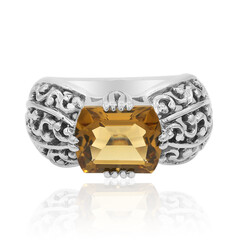 Cognac-Quarz-Silberring