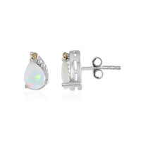 Welo-Opal-Silberohrringe mit Gold (Granulieren)