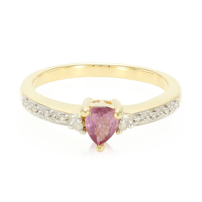 Nicht erhitzter Padparadscha-Saphir-Goldring