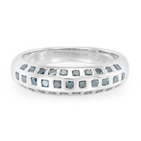 Königsblauer Diamant-Silberring
