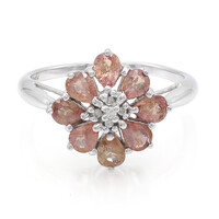 Nicht erhitzter Padparadscha-Saphir-Goldring