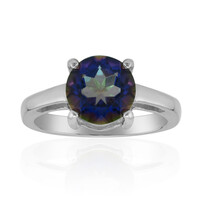 Blauer Mystik-Quarz-Silberring