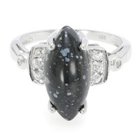 Schneeflocken-Obsidian-Silberring