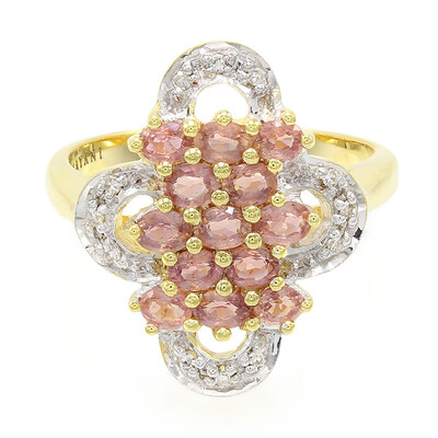 Nicht erhitzter Padparadscha-Saphir-Goldring (AMAYANI)