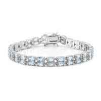 Himmelblauer Topas-Silberarmband