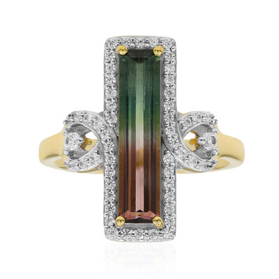 Mehrfarbiger Turmalin-Goldring