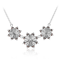 Mosambik-Granat-Silbercollier
