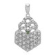 Waldgrüner Diamant-Silberanhänger