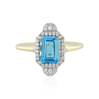 Schweizblauer Topas-Goldring (Adela Gold)