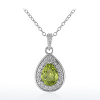 Peridot-Silberhalskette