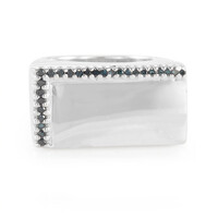 Königsblauer Diamant-Silberring