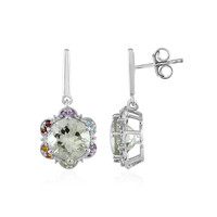 Grüner Amethyst-Silberohrringe