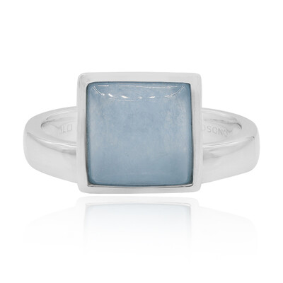 Blauer Jadeit-Silberring (MONOSONO COLLECTION)