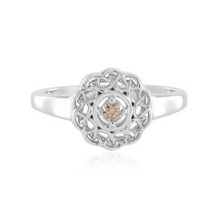 I3 Champagner-Brillant-Silberring
