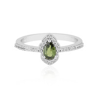 Grüner Ceylon-Zirkon-Silberring