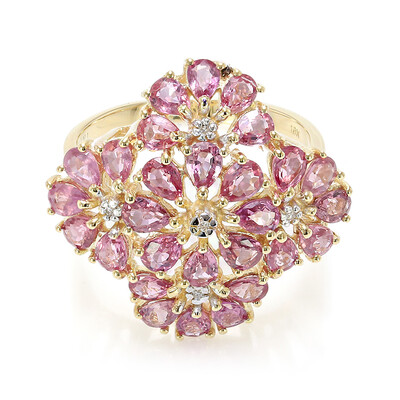Nicht erhitzter Padparadscha-Saphir-Goldring (AMAYANI)