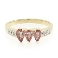 Nicht erhitzter Padparadscha-Saphir-Goldring