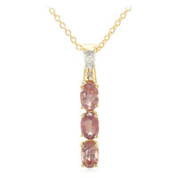 Nicht erhitzter Padparadscha-Saphir-Goldhalskette (AMAYANI)