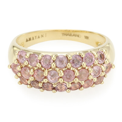 Nicht erhitzter Padparadscha-Saphir-Goldring (AMAYANI)