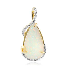 Brasilianischer Weißer Opal-Goldanhänger
