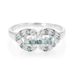 Fancy-Diamant-Silberring