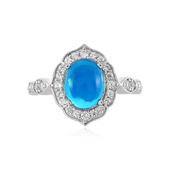 Äthiopischer Blauer Opal-Silberring