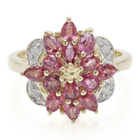 Nicht erhitzter Padparadscha-Saphir-Goldring