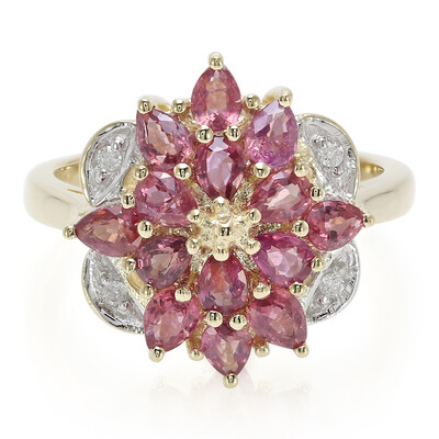 Nicht erhitzter Padparadscha-Saphir-Goldring