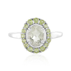 Grüner Amethyst-Silberring
