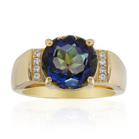 Blauer Mystik-Quarz-Silberring