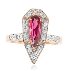 Brasilianischer Pinkfarbener Turmalin-Goldring (TPC)