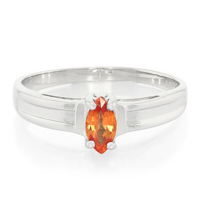 Oranger Saphir-Silberring