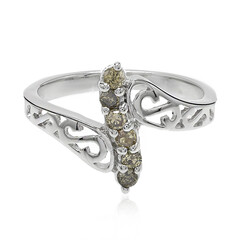Champagner-Brillant-Silberring