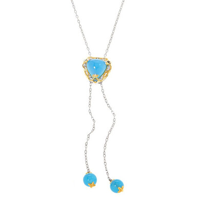 Blauer Chalzedon-Silbercollier (Gems en Vogue)