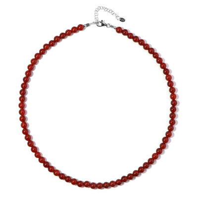 Roter Onyx-Silberhalskette