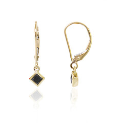 Schwarzer Diamant-Goldohrringe