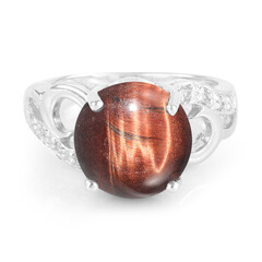 Rotes Tigerauge-Silberring