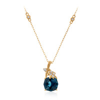 Londonblauer Topas-Goldhalskette (Smithsonian)