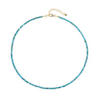 Neonblauer Apatit-Silberhalskette