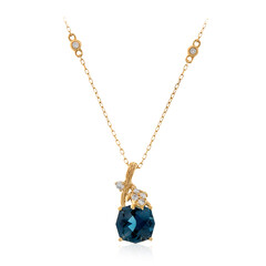 Londonblauer Topas-Goldhalskette (Smithsonian)