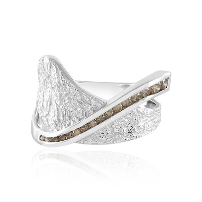 I2 Champagner-Brillant-Silberring (de Melo)